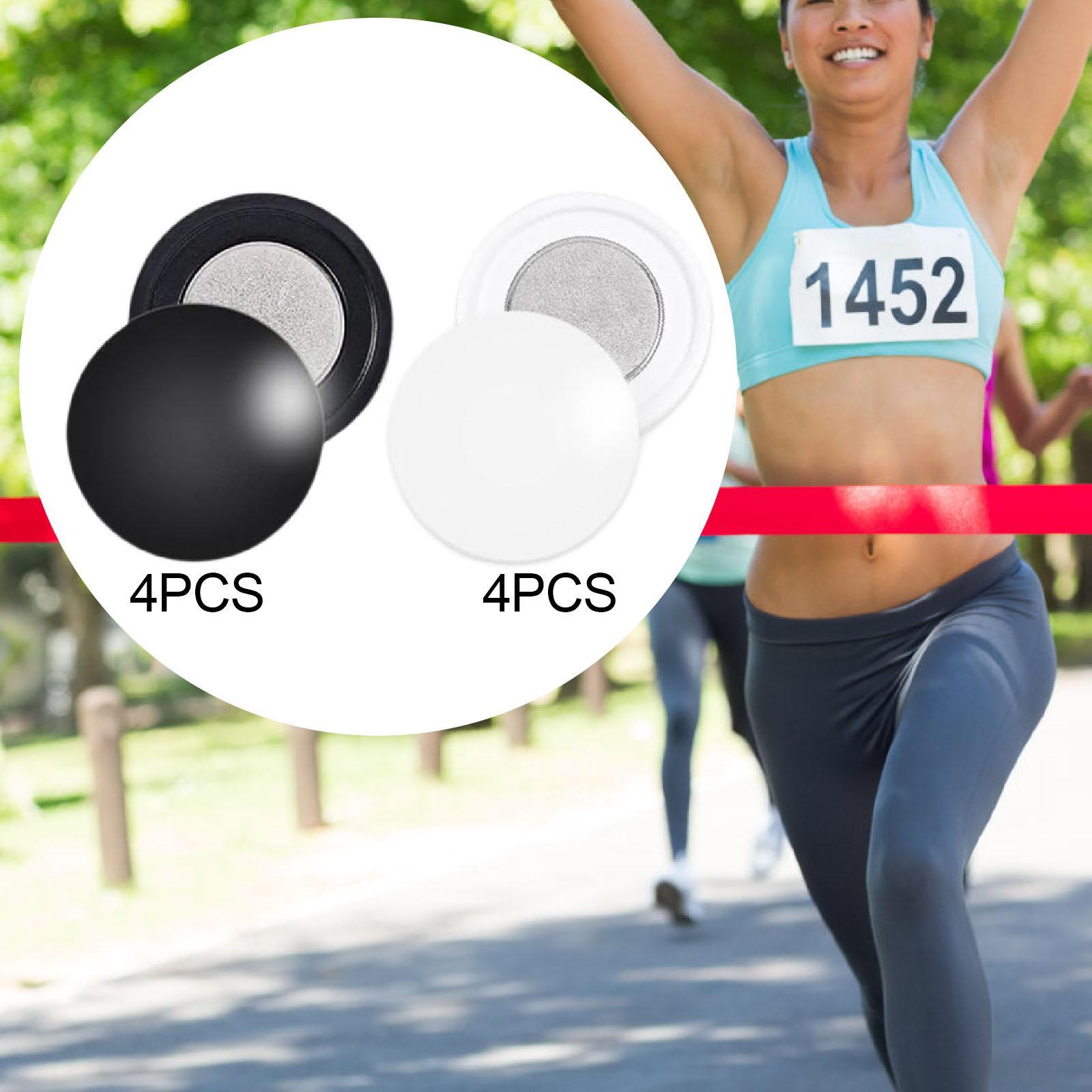 Running Gear Competition - 4 ペア磁気レースよだれかけクリップ再利用可能なランニングギアマラソンレース番号ホルダーランニング競技スポーツサイクリングアクセサリー