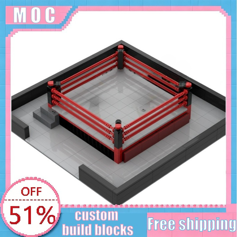 Blister Plaster Sport - 466 個プロレスリングレッドブランド MOC スポーツシーンビルディングブロックモデル DIY 組み立て教育玩具子供のためのギフト