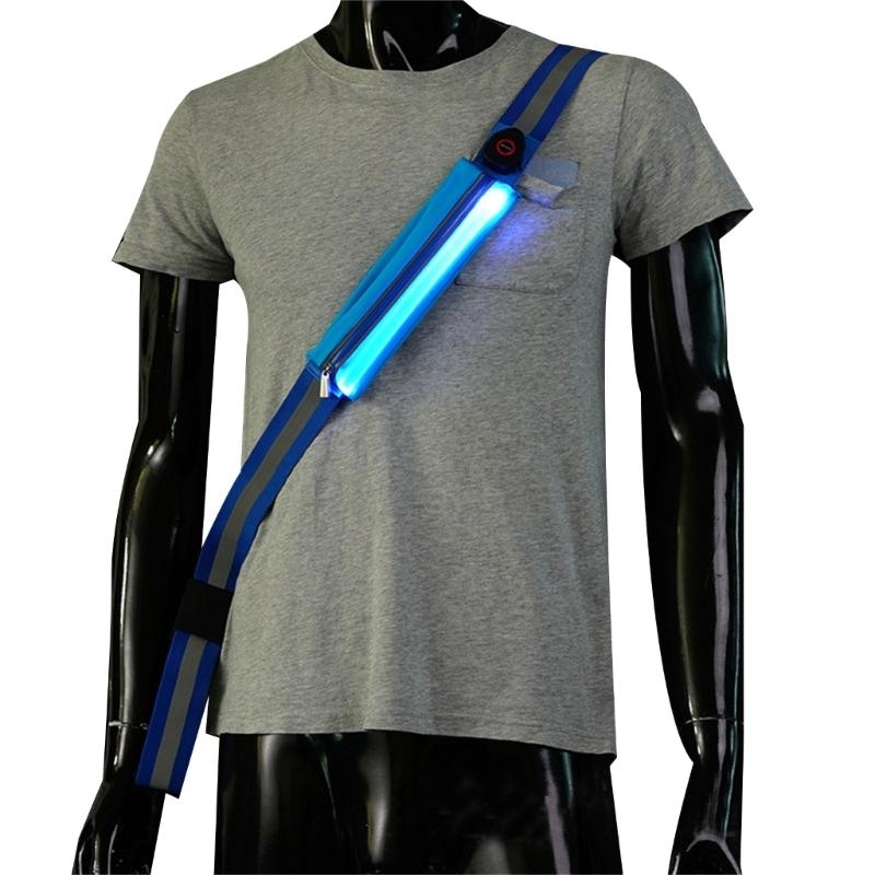 Running Gear Lights - T3LB 高視認性 LED 反射ベルトサッシュ充電式 LED ライトアップランニングベルト夜間ランニング安全ギア男性女性