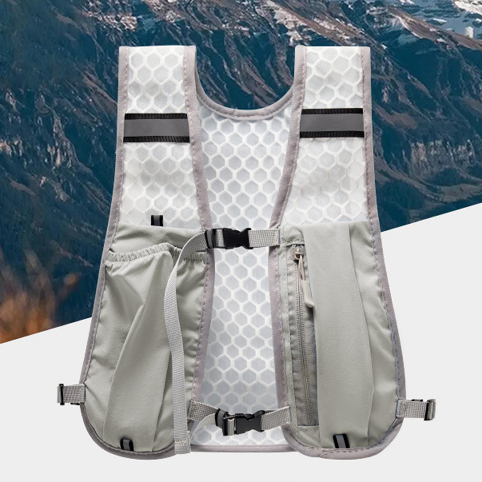 Running Gear Hydration - 反射材付きハイドレーションベストパックバックパック、ウォーターボトルポーチ、通気性のあるギア、キャンプ、トレイルランニング、ハイキング用