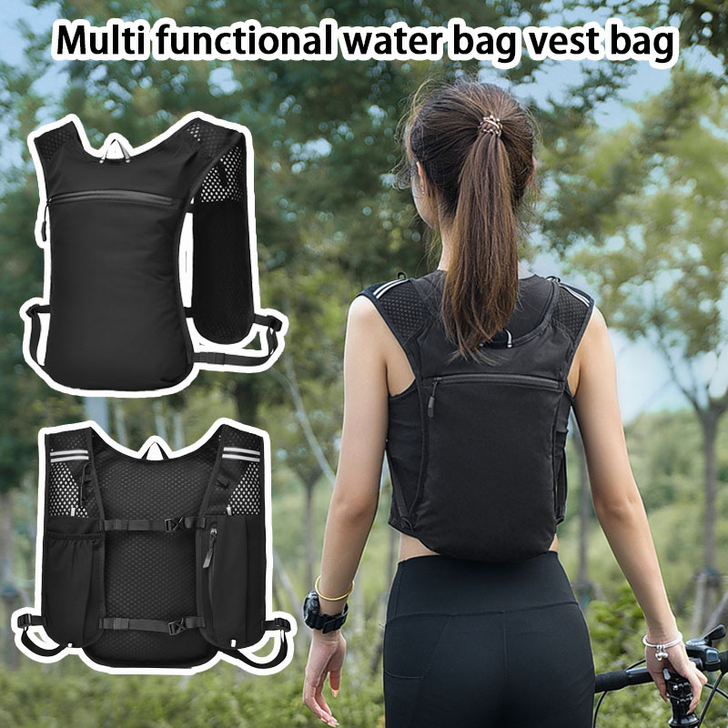 Running Gear Water - 多機能ウォーターバッグベストバッグ、ユニセックス超軽量オフロードランニングバックパック、耐久性のある大容量マラソンバッグ、ナイロンFa