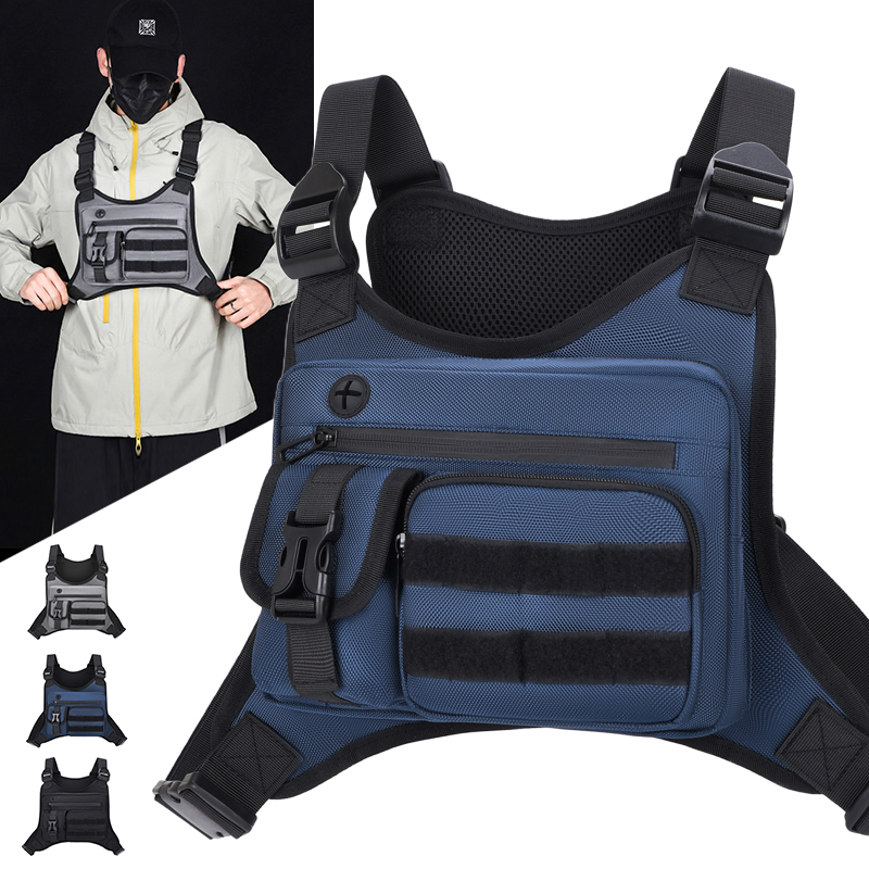 Running Gear Outdoor - タクティカルチェストリグバッグ メンズ 防水 クロスボディハーネスベスト モールポーチ アウトドア