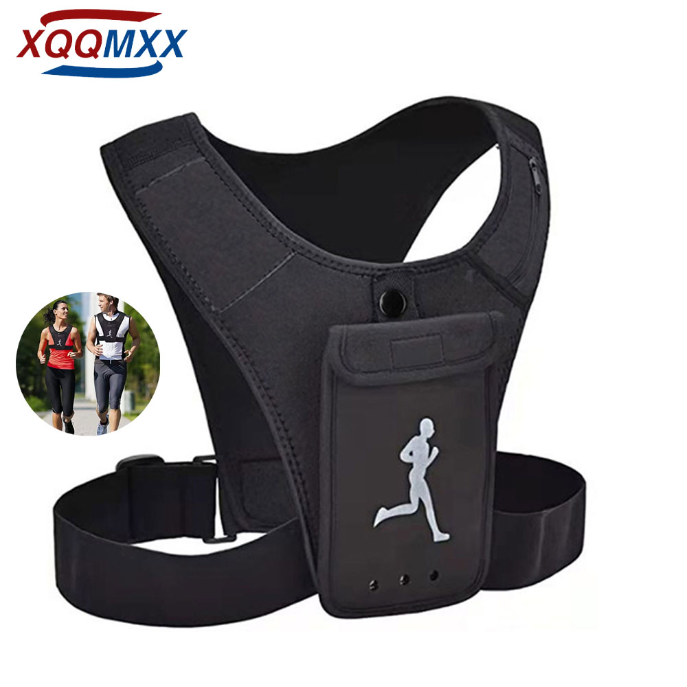 Running Gear Hydration - Xqqmxx-男性と女性のためのランニングベスト、電話ホルダー、携帯電話とキーポーチ、脱水ベスト、無料、トレーニングギア、軽量、1個