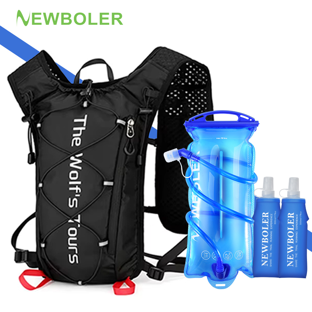 Running Gear Water - NEWBOLER 屋外トレイルランニング超軽量バックパックラン水分補給ベスト通気性マラソンランニングバックパックウォーターボトル 2L 500ML