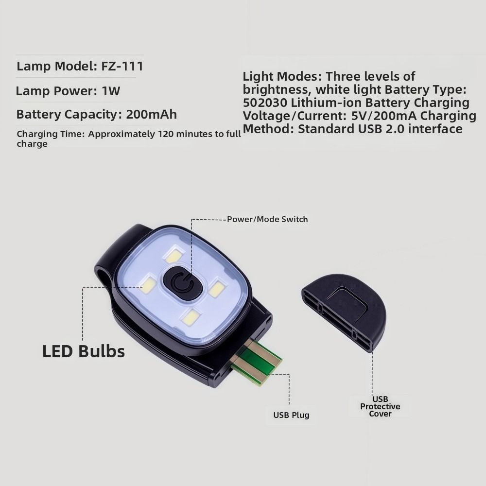 Running Gear Lights - 充電式屋外ナイトランニングライト超高輝度3段階LEDランニングライト軽量マルチモードクリップオン懐中電灯