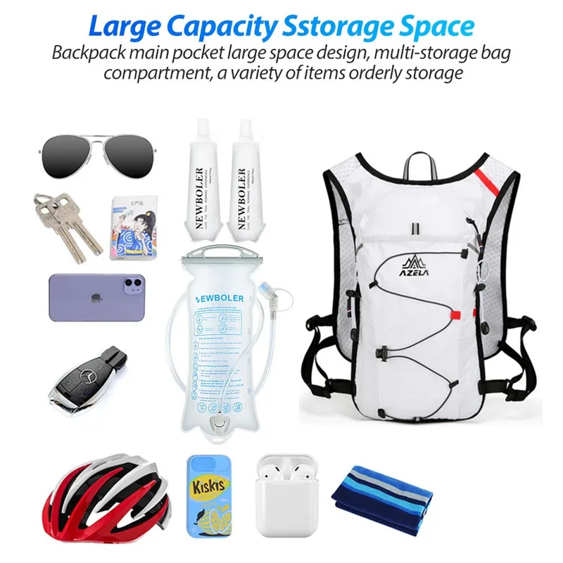 Running Gear Water - ランニングハイドレーションベストバックパック男性アウトドアスポーツバッグトレイルマラソンジョギングハイキングバックパックオプションウォーターバッグフラスコ500ML 2L