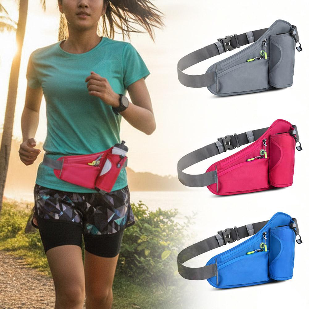 Running Gear Water - 防水オックスフォードランニングウエストパック、ウォーターボトルホルダー付き、調節可能なスポーツファニーパック、耐衝撃ベルトバッグ
