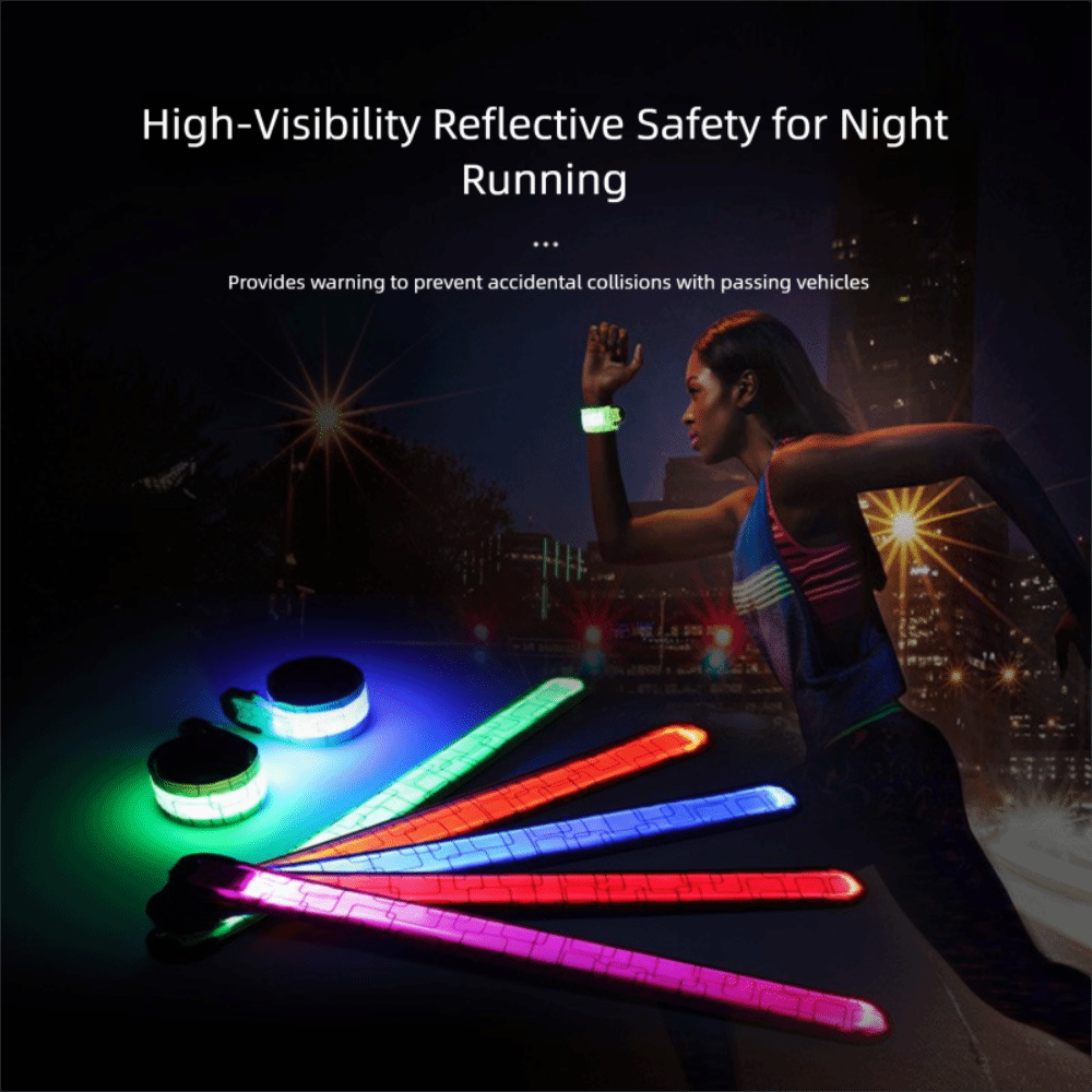 Running Gear Lights - バッテリースタイルナイトランニングアームバンド 5 色高視認性 LED ライトバンド USB