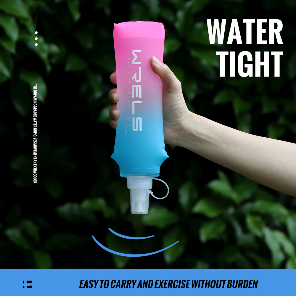 スポーツウォーターボトル TPU 折りたたみソフトフラスコド - Running Gear Water のレビューと価格