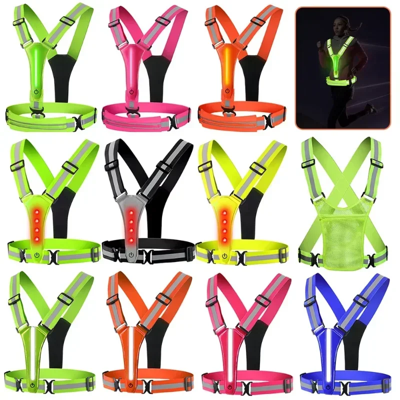 LED反射ベストランニングギア、充電式ライトアップランニング - Running Gear Lights のレビューと価格