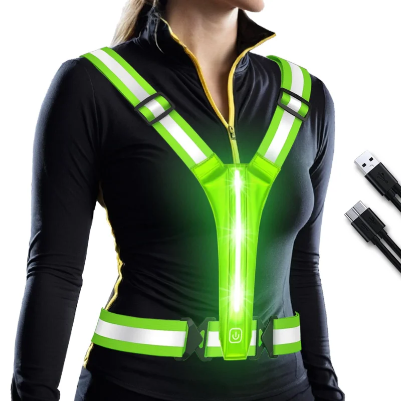 LED反射ベストランニングギア、充電式ライトアップランニング - Running Gear Lights のレビューと価格
