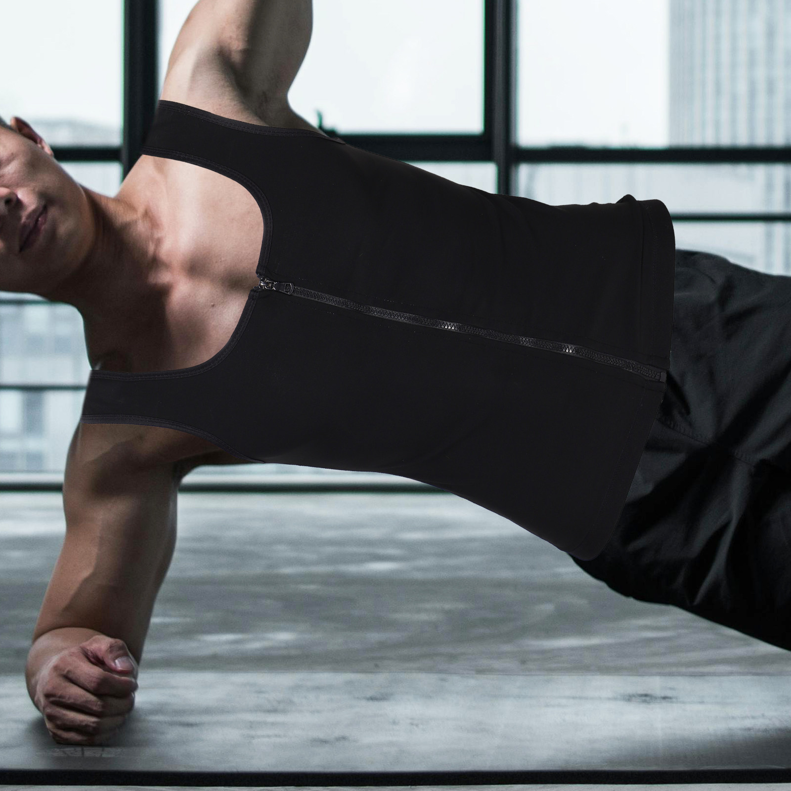 メンズスウェットベスト ジップアップ コンプレッション ワー - Running Gear Tank のレビューと価格