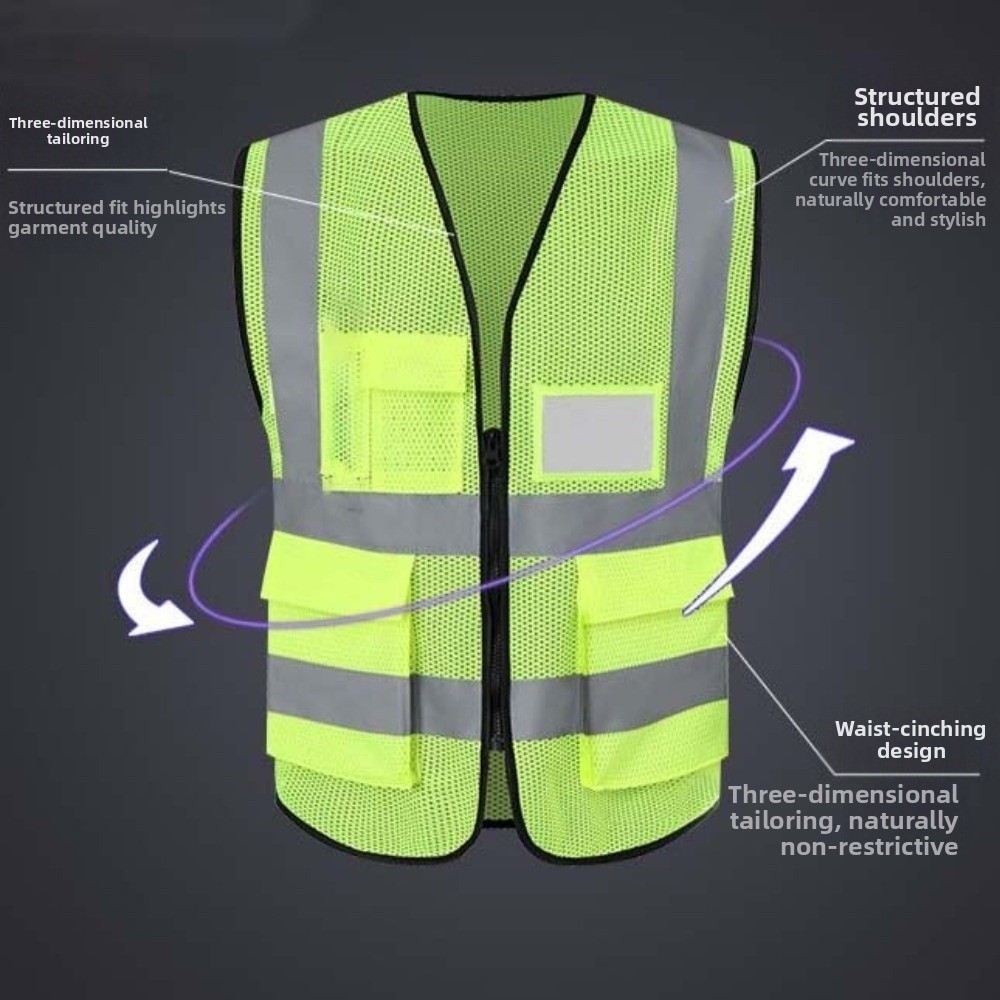高視認性反射ベスト警告ワンサイズアウトドア安全服ポケット付き - Running Gear Outdoor のレビューと価格