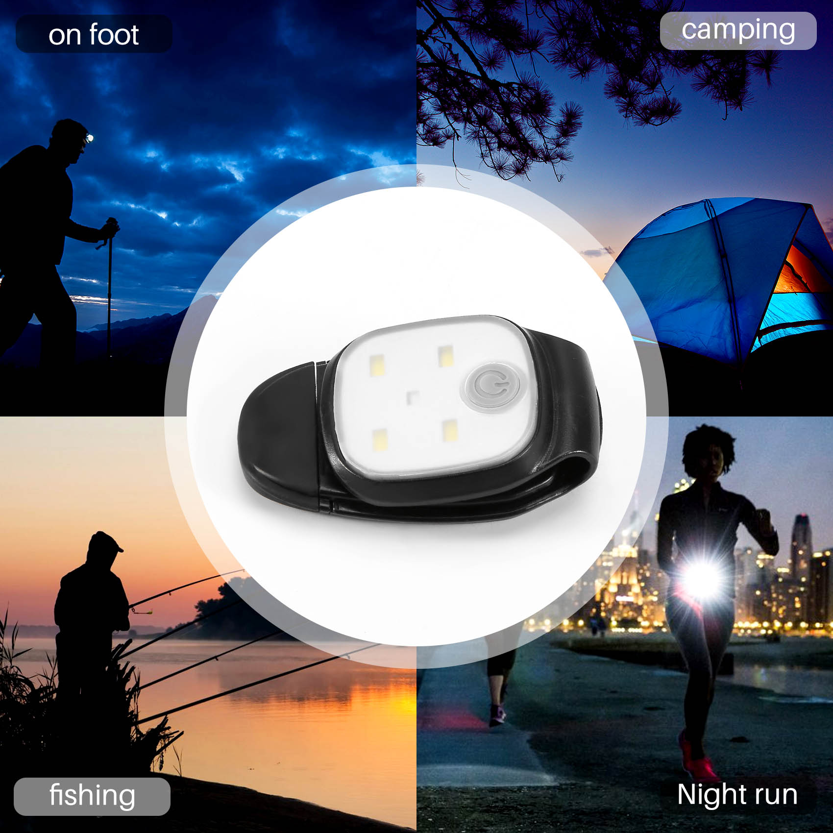 XSXS-アウトドアナイトクリップオンランニングライト反射型 - Running Gear Lights のレビューと価格