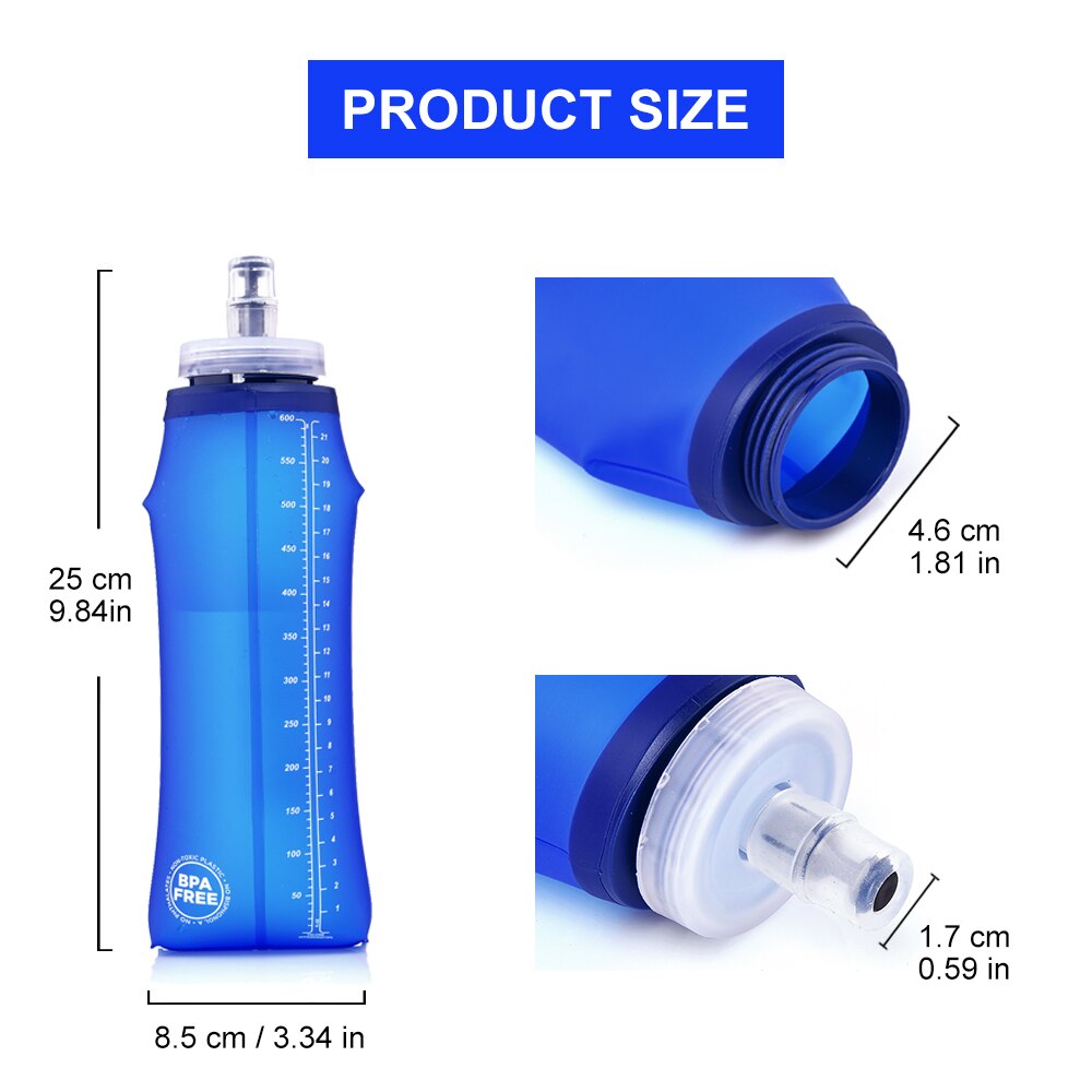 ワイドキャンプ600mlソフトウォーターボトル飲みスポーツ折 - Running Gear Water のレビューと価格