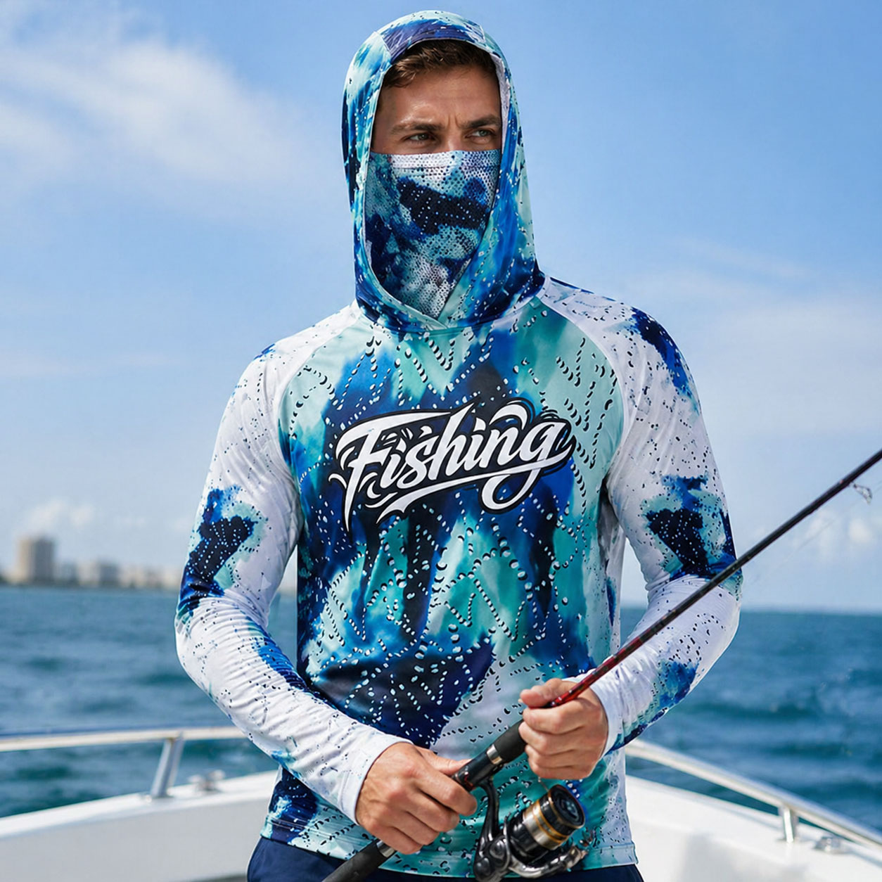 フィッシングフード ライディングトップス ウェア UPF 5 - Running Gear Outdoor のレビューと価格