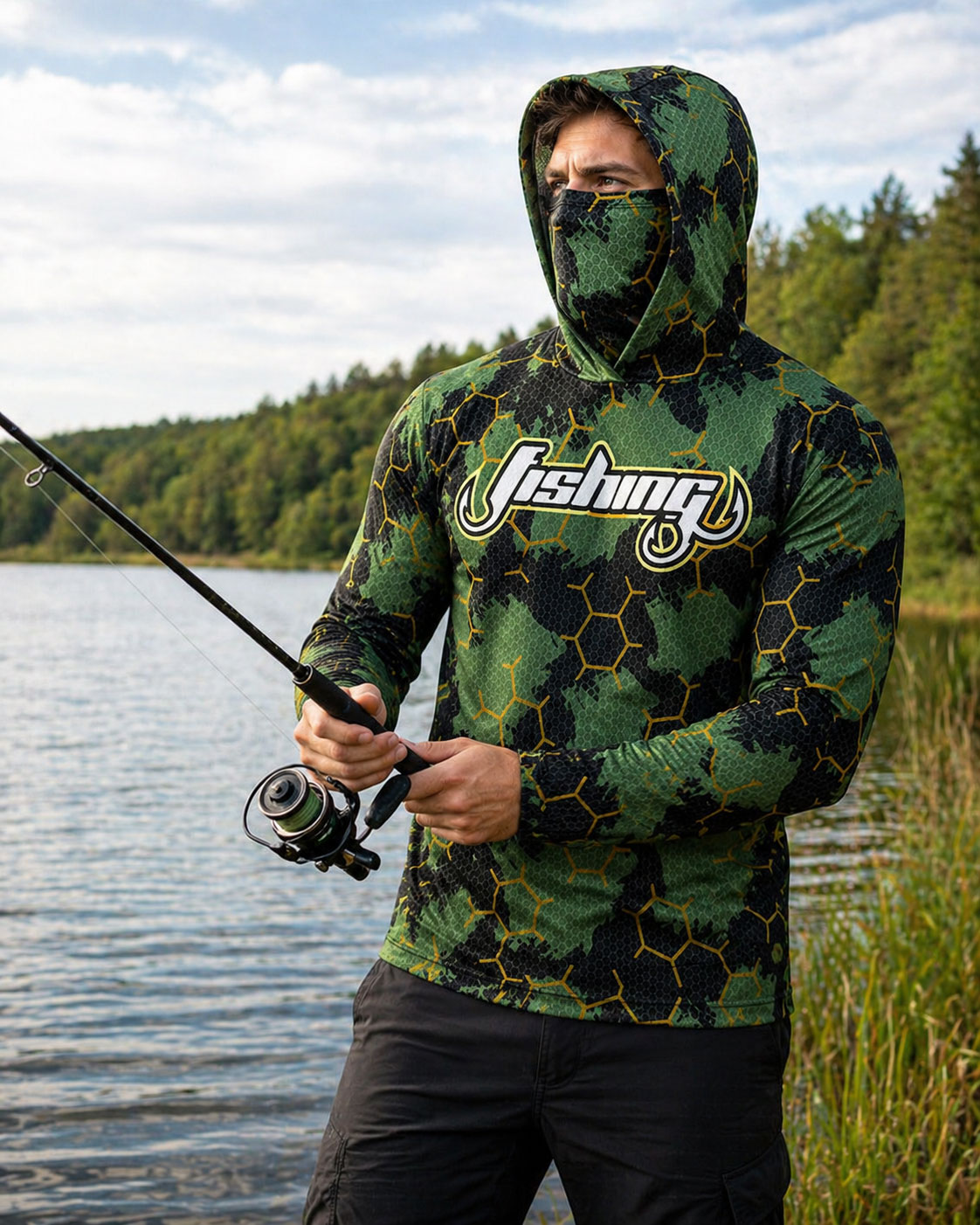 フィッシングフード ライディングトップス ウェア UPF 5 - Running Gear Outdoor のレビューと価格