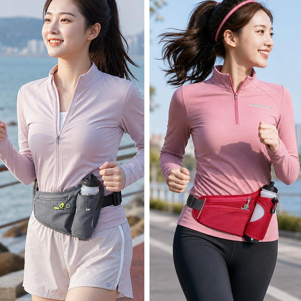 ウォーターボトルホルダー付きファニーパック、延長ストラップ付 - Running Gear Water のレビューと価格