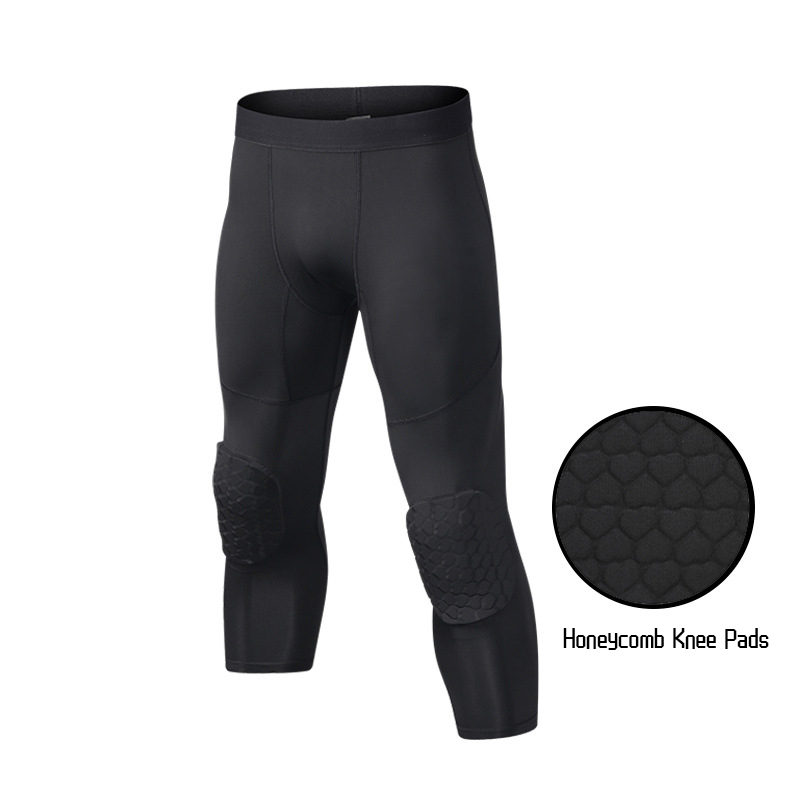 ニーパッド付きメンズバスケットボールパンツ,パッド入りコンプ - Running Gear Essential のレビューと価格