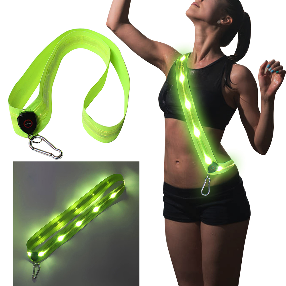 LED ショルダーベルト充電式 LED 反射ランニングストラ - Running Gear Lights のレビューと価格